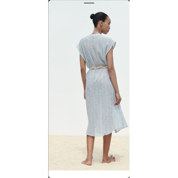 Zara striped belted midi Dress - Picture 4 of 11